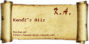 Kenéz Aliz névjegykártya