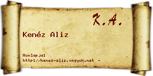 Kenéz Aliz névjegykártya